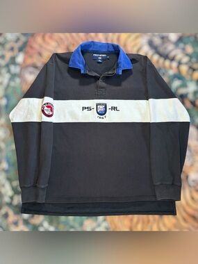 Vintage Ralph Lauren Polo Sport Arctic Challenge Rugby Shirt 90s Cookie Mens XL